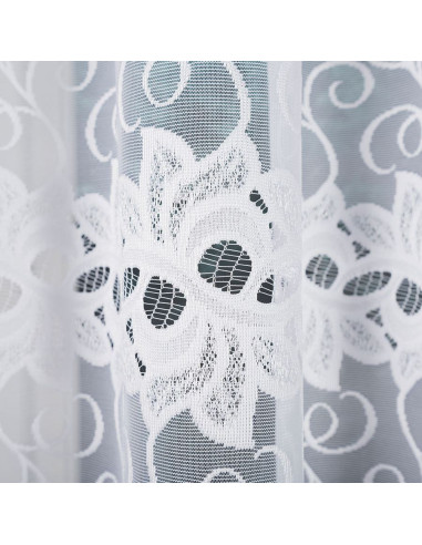 BASTIA · firanka gotowa · biała · klasyczny wzór · 450x180 cm