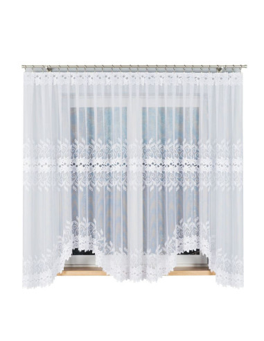 BASTIA · firanka gotowa · biała · klasyczny wzór · 450x180 cm