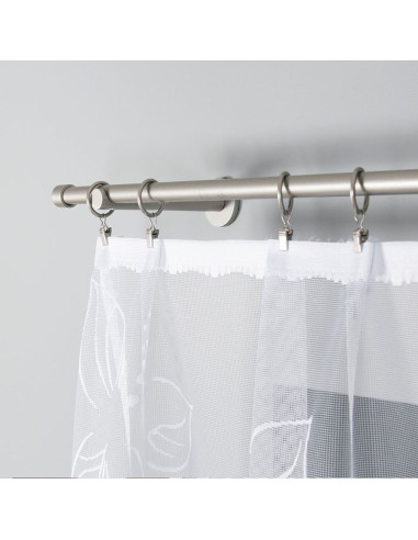 GRACJANA · firanka gotowa · biała · kwiaty i liście · 300x160