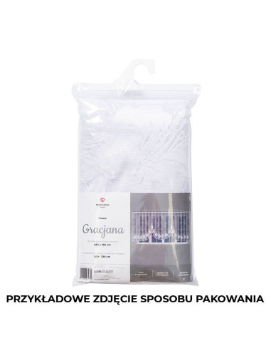 GRACJANA · firanka gotowa · biała · kwiaty i liście · 300x160