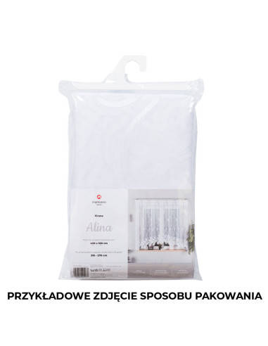 ŻANETA · firanka gotowa z podcięciem · biała · wzór dołem · 300x105 cm
