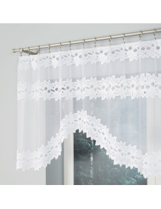 BASTIA - Firanka gotowa żakardowa z podcięciem na dole - 230x80 cm - kolor biały 2