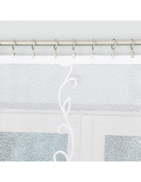 EWELINA · firanka gotowa żakardowa · biała · klasyczny wzór · 300x140