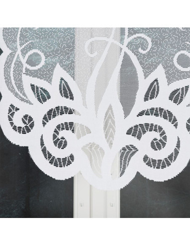 EWELINA · firanka gotowa żakardowa · biała · klasyczny wzór · 300x140