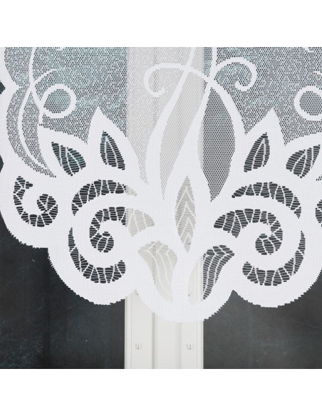 EWELINA · firanka gotowa żakardowa · biała · klasyczny wzór · 300x140