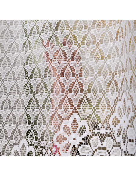 FAUSTYNA · Firanka gotowa żakardowa z podcięciem na dole · 250x140 cm · kolor biały