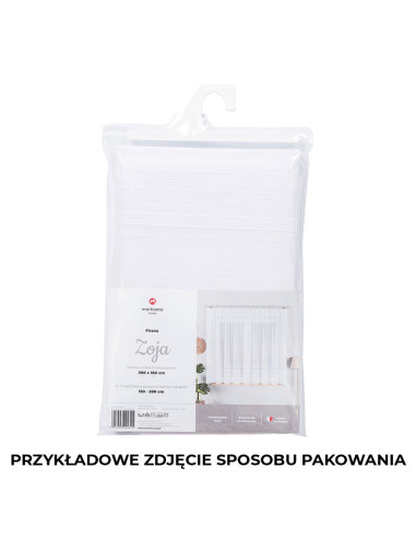 FAUSTYNA · Firanka gotowa żakardowa z podcięciem na dole · 250x140 cm · kolor biały