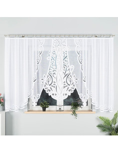 POLA · firanka gotowa · biała · klasyczny wzór z wycinanym dołem · 400x160