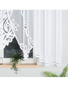 POLA · firanka gotowa · biała · klasyczny wzór z wycinanym dołem · 400x160 2