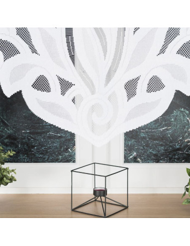 POLA · firanka gotowa · biała · klasyczny wzór z wycinanym dołem · 400x160