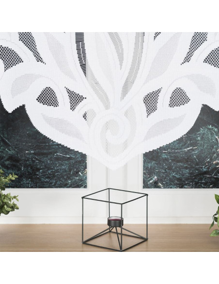 POLA · firanka gotowa · biała · klasyczny wzór z wycinanym dołem · 400x160