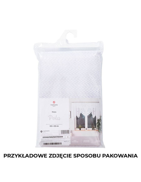 POLA · firanka gotowa · biała · klasyczny wzór z wycinanym dołem · 400x160