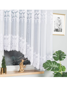 DARIA · firanka gotowa z podcięciem · biała · klasyczny wzór · 500x160 2