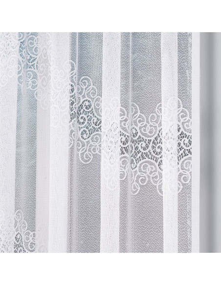 VIOLETTA · firanka gotowa z podcięciem · biała · klasyczny wzór · 300x160