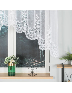 BERENIKA - Firanka gotowa żakardowa z podcięciem na dole - 300x120 cm - kolor biały 2