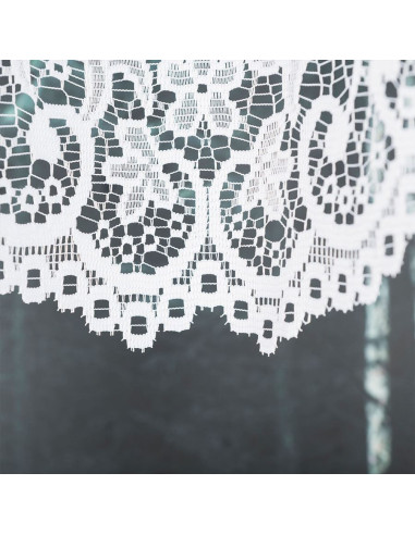 BERENIKA - Firanka gotowa żakardowa z podcięciem na dole - 300x120 cm - kolor biały