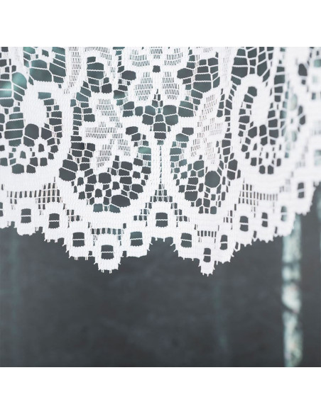 BERENIKA - Firanka gotowa żakardowa z podcięciem na dole - 300x120 cm - kolor biały