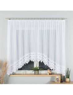 FELICJA · firanka gotowa z podcięciem · biała · wzór dołem · 350x160