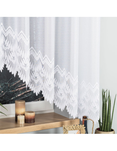 FELICJA · firanka gotowa z podcięciem · biała · wzór dołem · 350x160