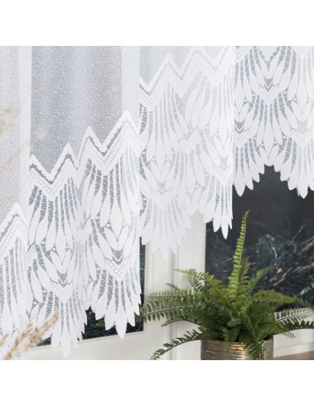 FELICJA · firanka gotowa z podcięciem · biała · wzór dołem · 350x160