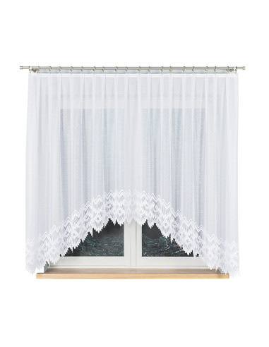 FELICJA · firanka gotowa z podcięciem · biała · wzór dołem · 350x160