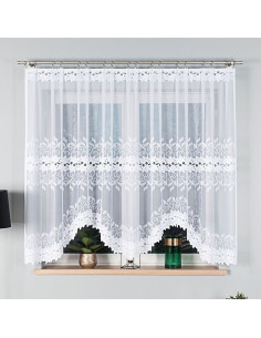 BASTIA · firanka gotowa z podcięciem · biała · ornamenty · 300x160 2
