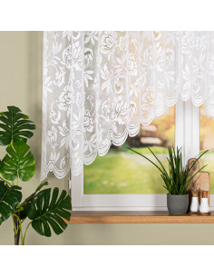 BARBARA · firanka gotowa żakardowa · biała · kwiaty · 300x140 2