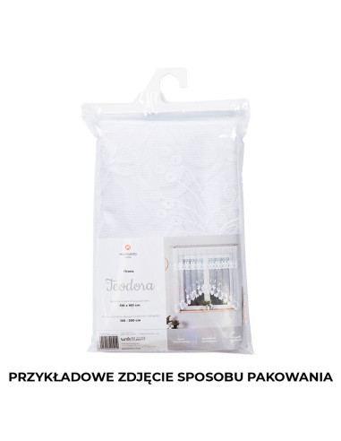 BARBARA · firanka gotowa żakardowa · biała · kwiaty · 300x140