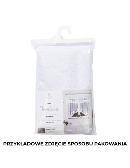 BARBARA · firanka gotowa żakardowa · biała · kwiaty · 300x140