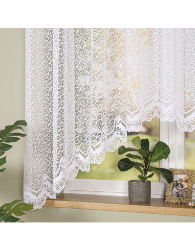 BOGUMIŁA · firanka gotowa żakardowa · biała · klasyczny wzór · 300x160