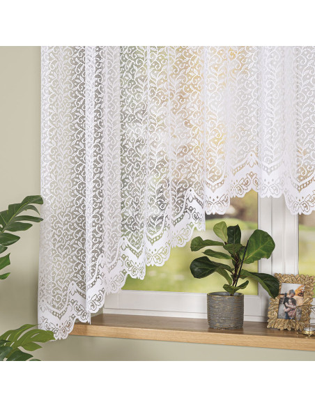 BOGUMIŁA · firanka gotowa żakardowa · biała · klasyczny wzór · 300x160