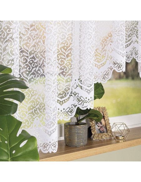 BOGUMIŁA · firanka gotowa żakardowa · biała · klasyczny wzór · 300x160