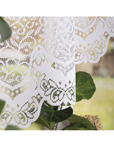 BOGUMIŁA · firanka gotowa żakardowa · biała · klasyczny wzór · 300x160