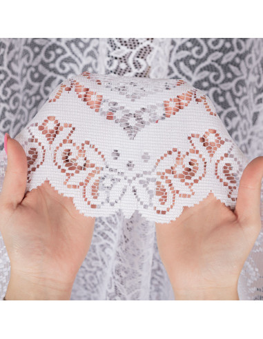 BOGUMIŁA · firanka gotowa żakardowa · biała · klasyczny wzór · 300x160