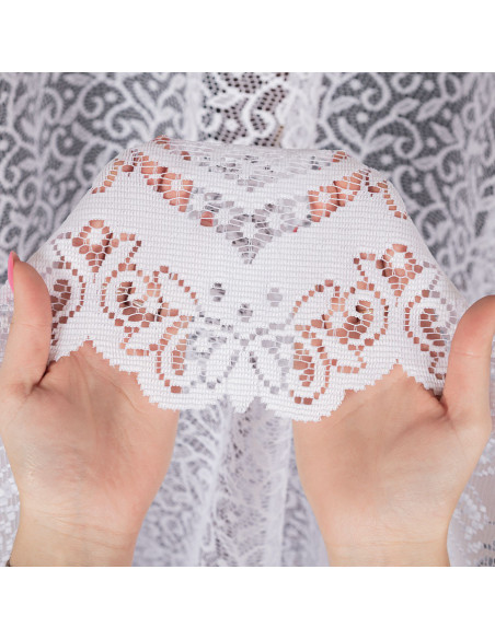 BOGUMIŁA · firanka gotowa żakardowa · biała · klasyczny wzór · 300x160