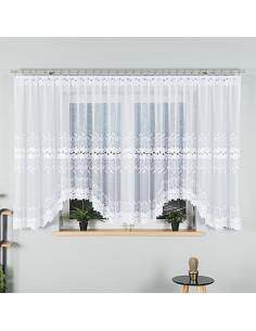 BASTIA · firanka gotowa · biała · klasyczny wzór · 600x160
