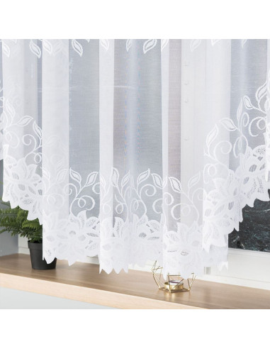 BASTIA · firanka gotowa · biała · klasyczny wzór · 600x160