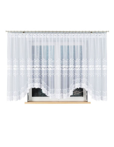 BASTIA · firanka gotowa · biała · klasyczny wzór · 600x160