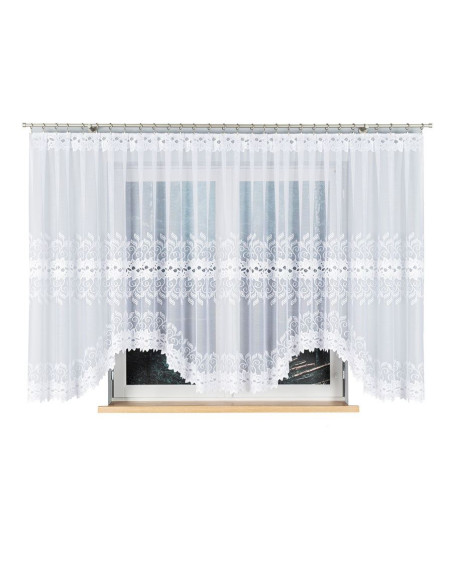 BASTIA · firanka gotowa · biała · klasyczny wzór · 600x160