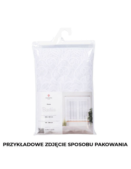 BASTIA · firanka gotowa · biała · klasyczny wzór · 600x160