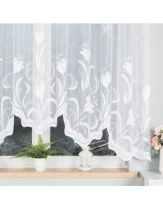 JULIANNA · firanka gotowa z podcięciem · biała · kwiaty · 300x160 2