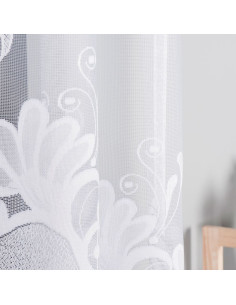 KASJANA · Firanka gotowa żakardowa z podcięciem na dole · 320x160 cm · kolor biały 2