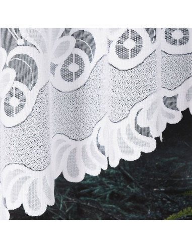 KASJANA · Firanka gotowa żakardowa z podcięciem na dole · 320x160 cm · kolor biały