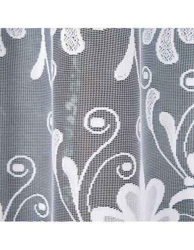 KASJANA · Firanka gotowa żakardowa z podcięciem na dole · 320x160 cm · kolor biały