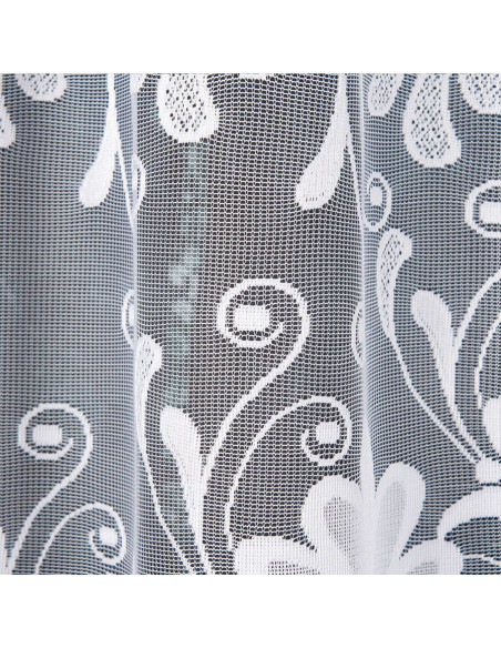 KASJANA · Firanka gotowa żakardowa z podcięciem na dole · 320x160 cm · kolor biały