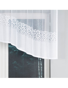 DANIELA - Firanka gotowa żakardowa z podcięciem na dole - 250x90 cm - kolor biały 2