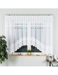 DEMETRIA · Firanka gotowa żakardowa z podcięciem na dole · 500x160 cm · kolor biały