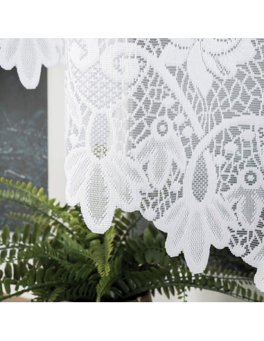 DEMETRIA · Firanka gotowa żakardowa z podcięciem na dole · 500x160 cm · kolor biały